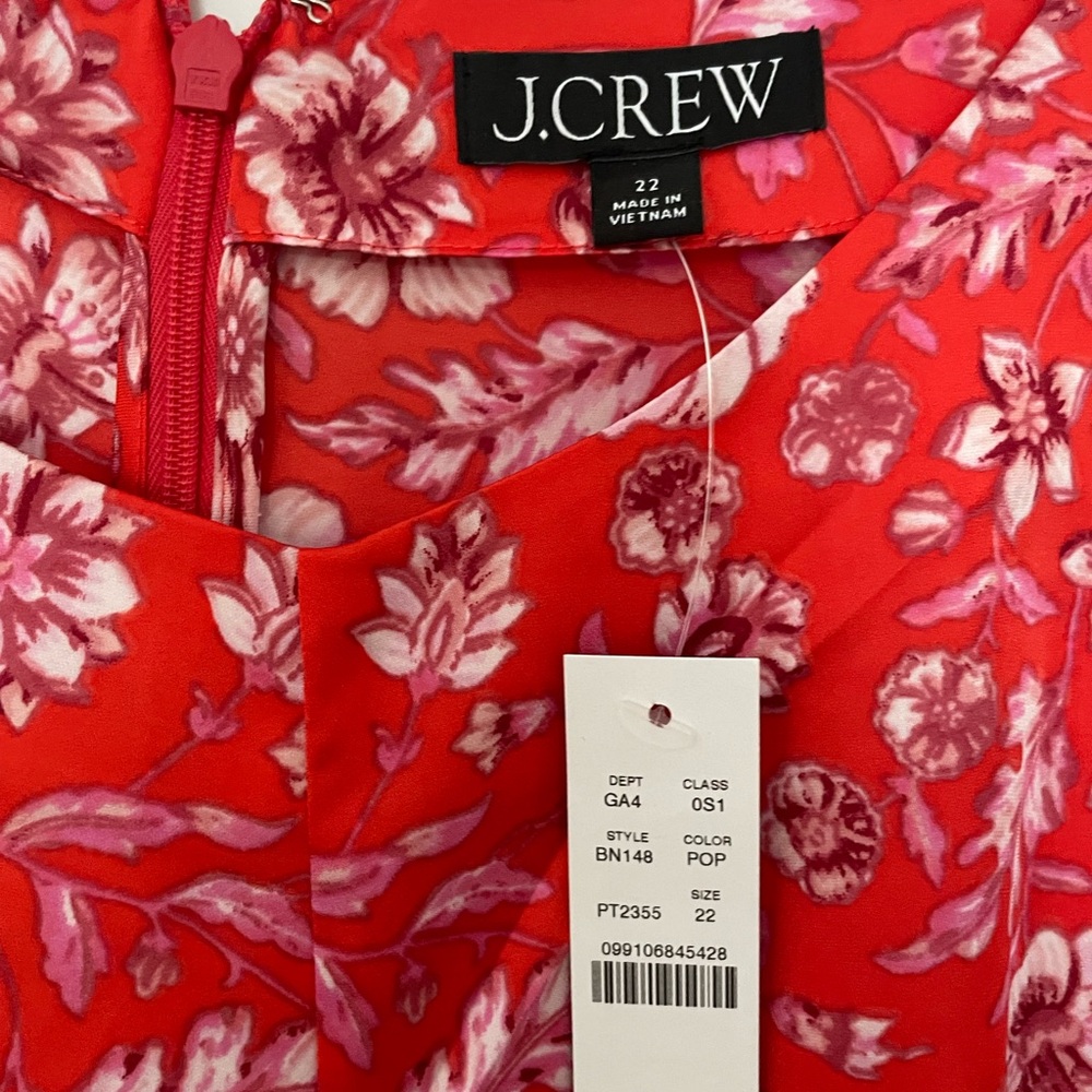 J.Crew Red Floral Dress